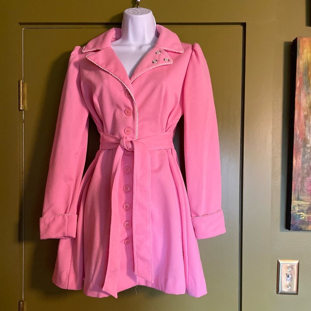 Vintage 1970s Pink Fit and Flare Belted Dress